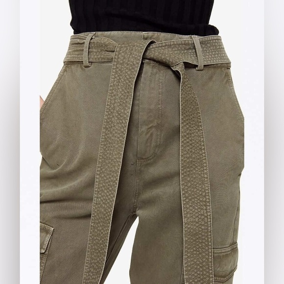Anine Bing Kennedy Cargo Pants In Washed Khaki Green Size 29 - Picture 2 of 13